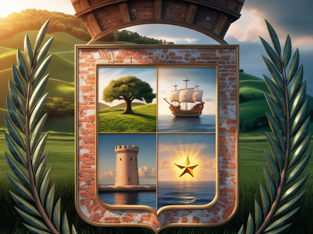 Ilustración artística de la bandera del municipio de Aguadilla, Puerto Rico