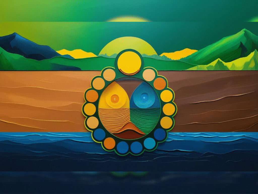 Ilustración artística de la bandera del municipio de Utuado, Puerto Rico