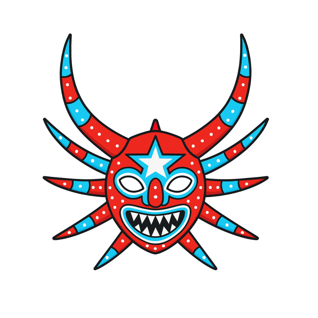 Careta vejigante de Ponce inspirada en logo de Hoy en Puerto Rico
