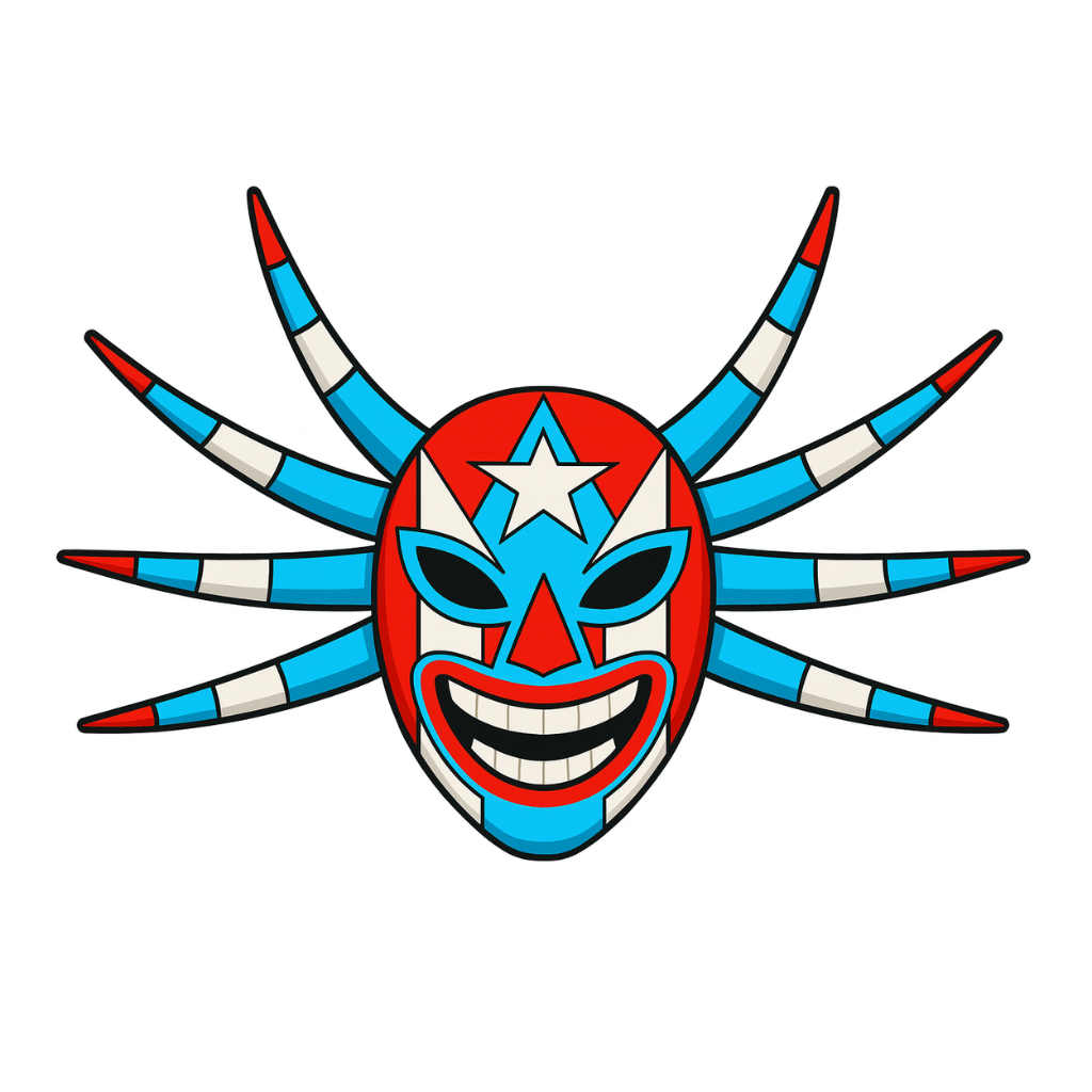 Careta vejigante de Loíza inspirada en logo de Hoy en Puerto Rico